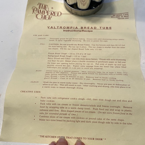 NWOT & Vintage Pampered Chef Valtrompia Bread Tube - Picture 5 of 6